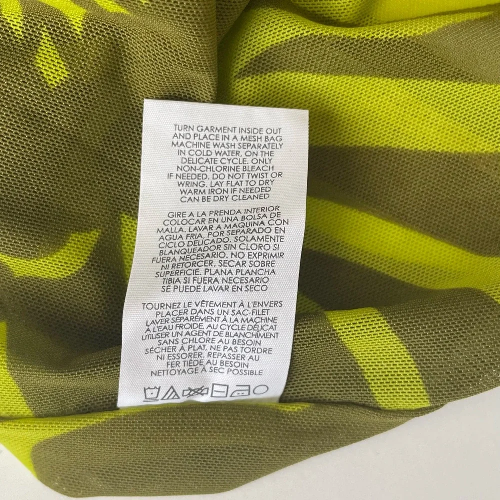 Cabi Tie Front Green Tropical Print Mesh Maxi Dress Small - Picture 10 of 11
